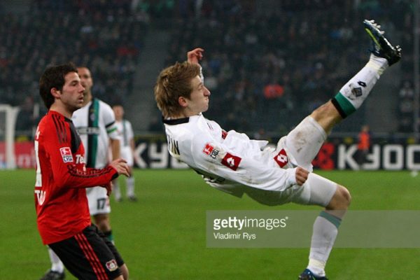 during the Bundesliga match between Borussia Moenchengladbach and Bayer 04 Leverkusen at the Borussia Park on December 6, 2008 in Moenchengladbach, Germany.